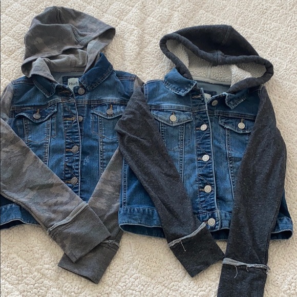 Mudd Other - Kids Denim Hooded Jacket - Blue and Gray